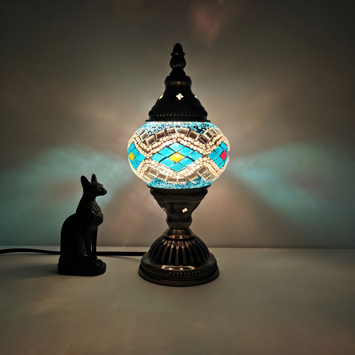 Table Lamp with Glass Mosaic Oriental Style | Morvani
