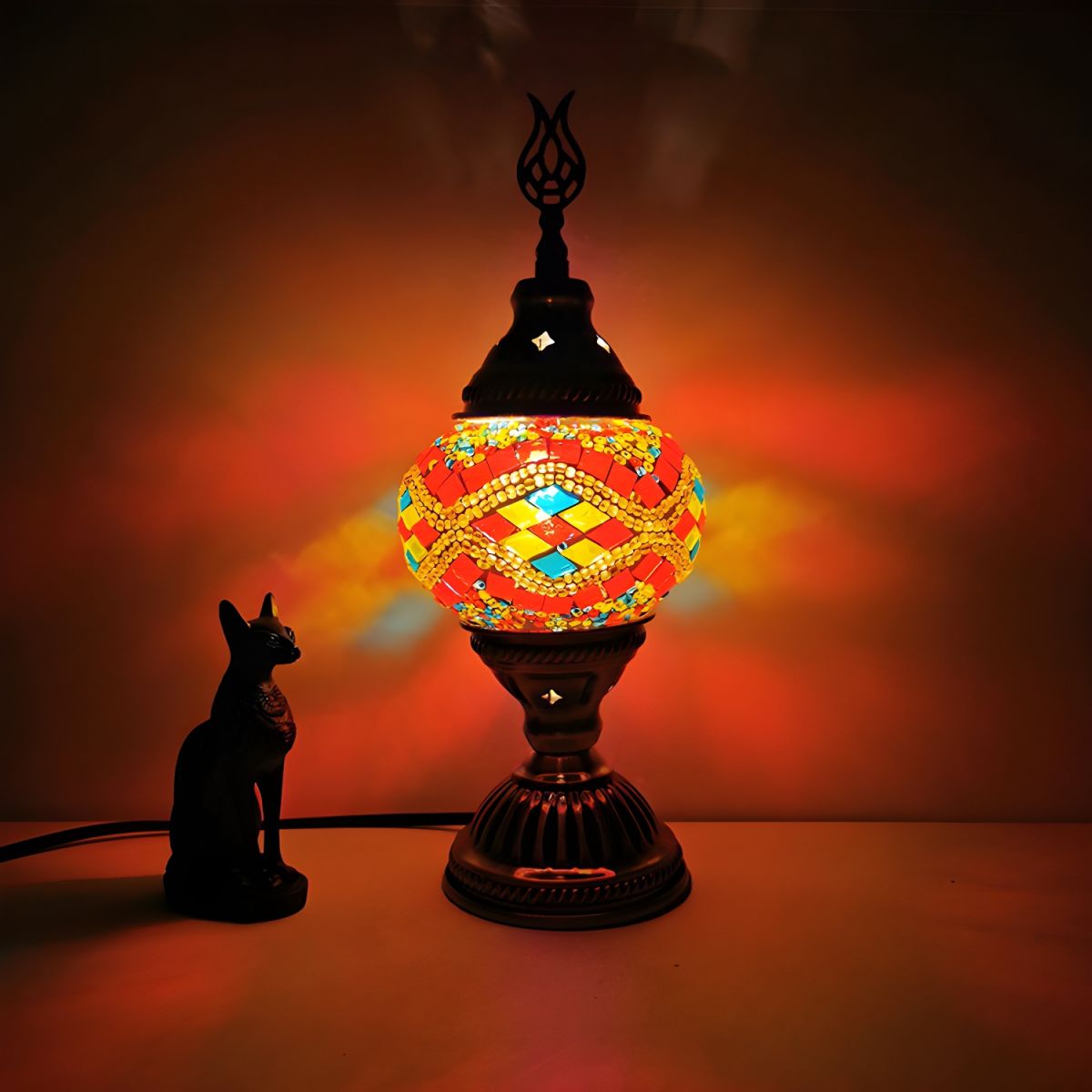 Table Lamp with Glass Mosaic Oriental Style | Morvani