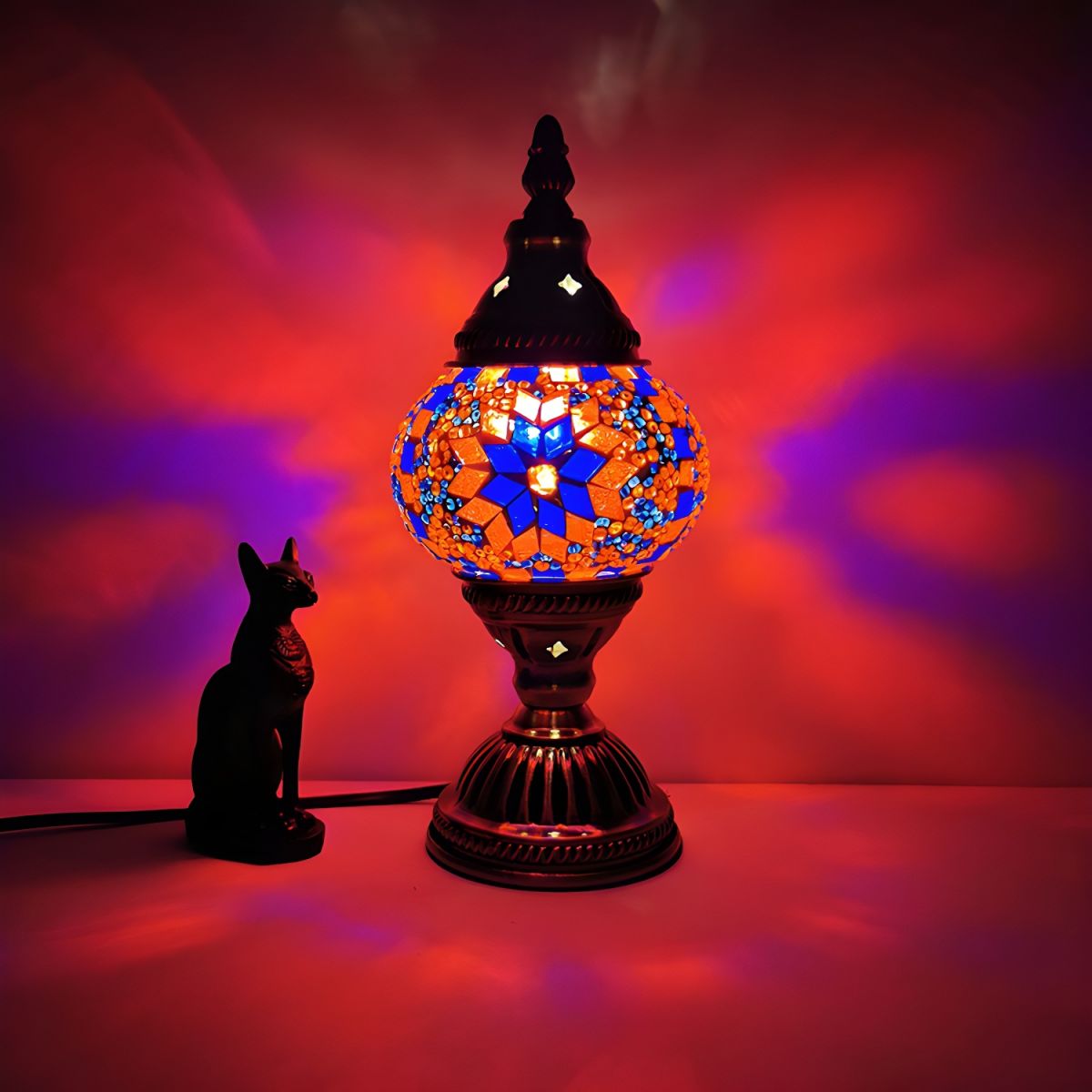 Table Lamp with Glass Mosaic Oriental Style | Morvani