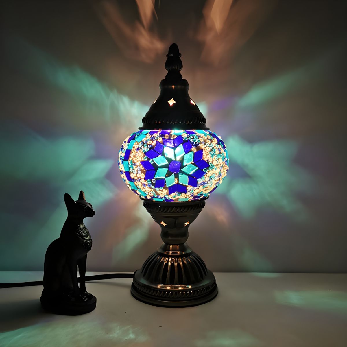 Table Lamp with Glass Mosaic Oriental Style | Morvani