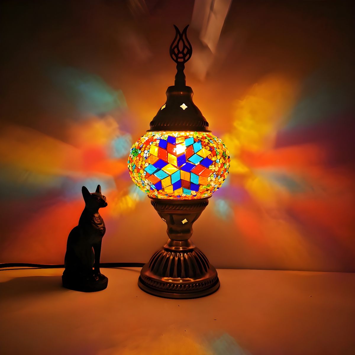 Table Lamp with Glass Mosaic Oriental Style | Morvani
