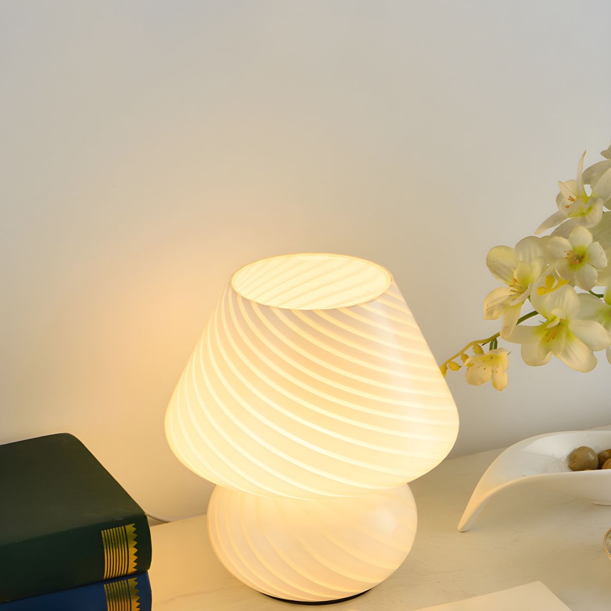 Table Lamp with Glass Shade Modern Living Room | Ceravio