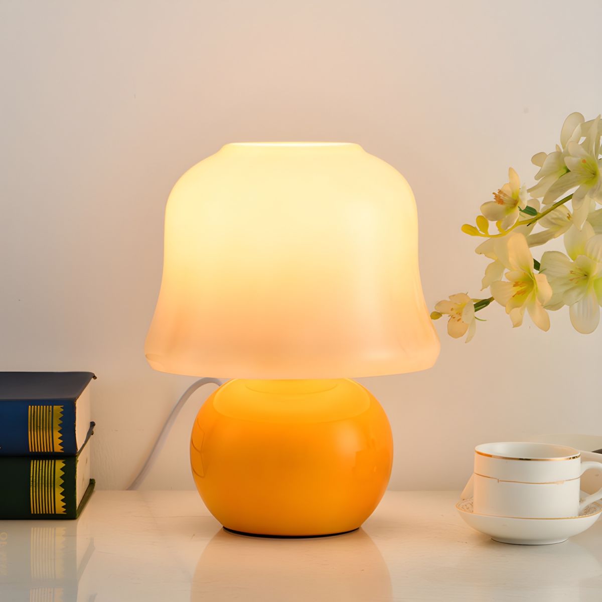 Table Lamp with Glass Shade Modern Living Room | Ceravio