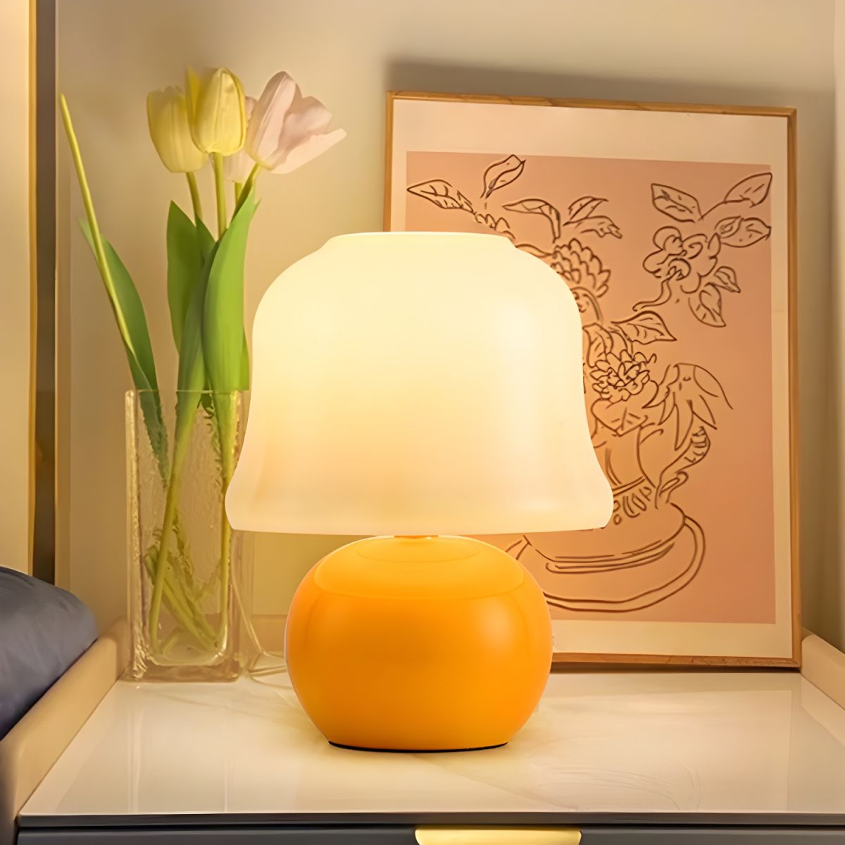 Table Lamp with Glass Shade Modern Living Room | Ceravio