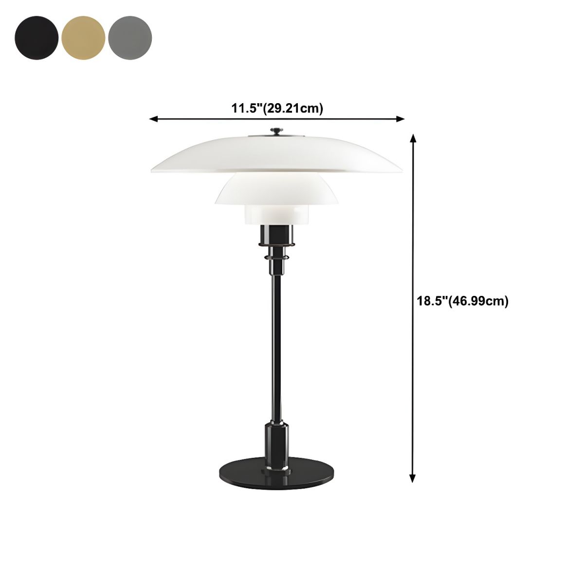 Table Lamp with Glass Shade Modern Metal Finish | Arvion