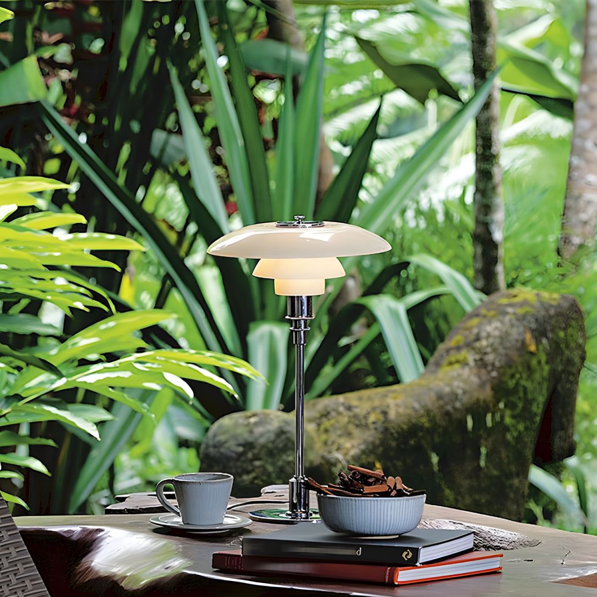 Table Lamp with Glass Shade Modern Metal Finish | Arvion