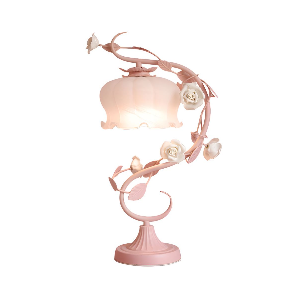 Table Lamp with Glass Shade Shabby Chic Bedside | Halivo