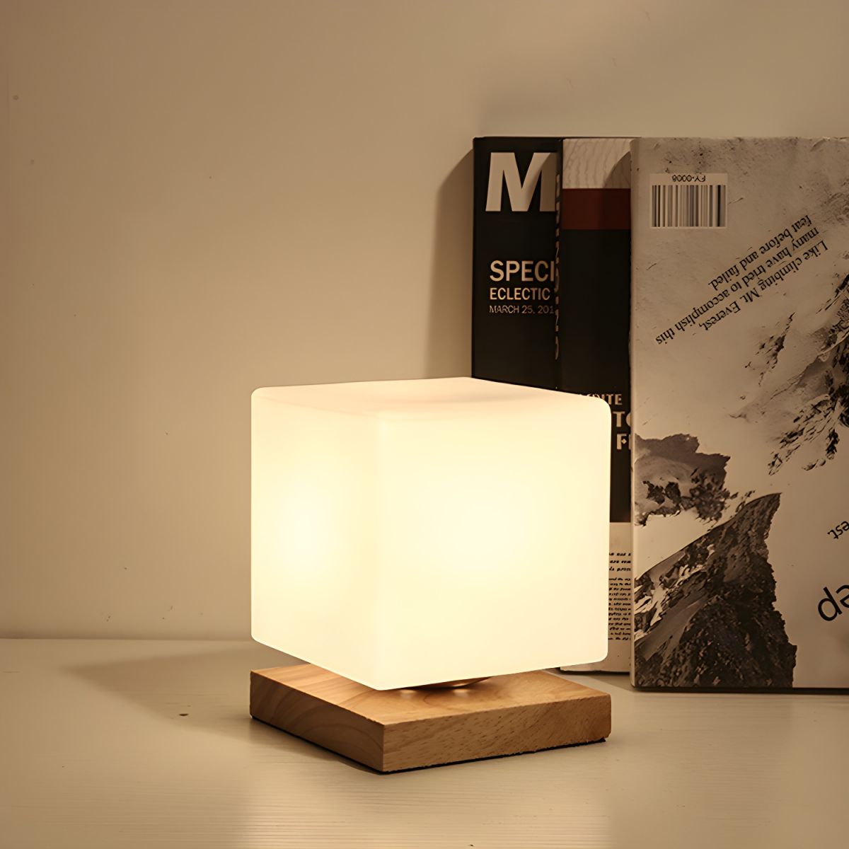 Table Lamp with Glass Square Shade Industrial Design | Selvix