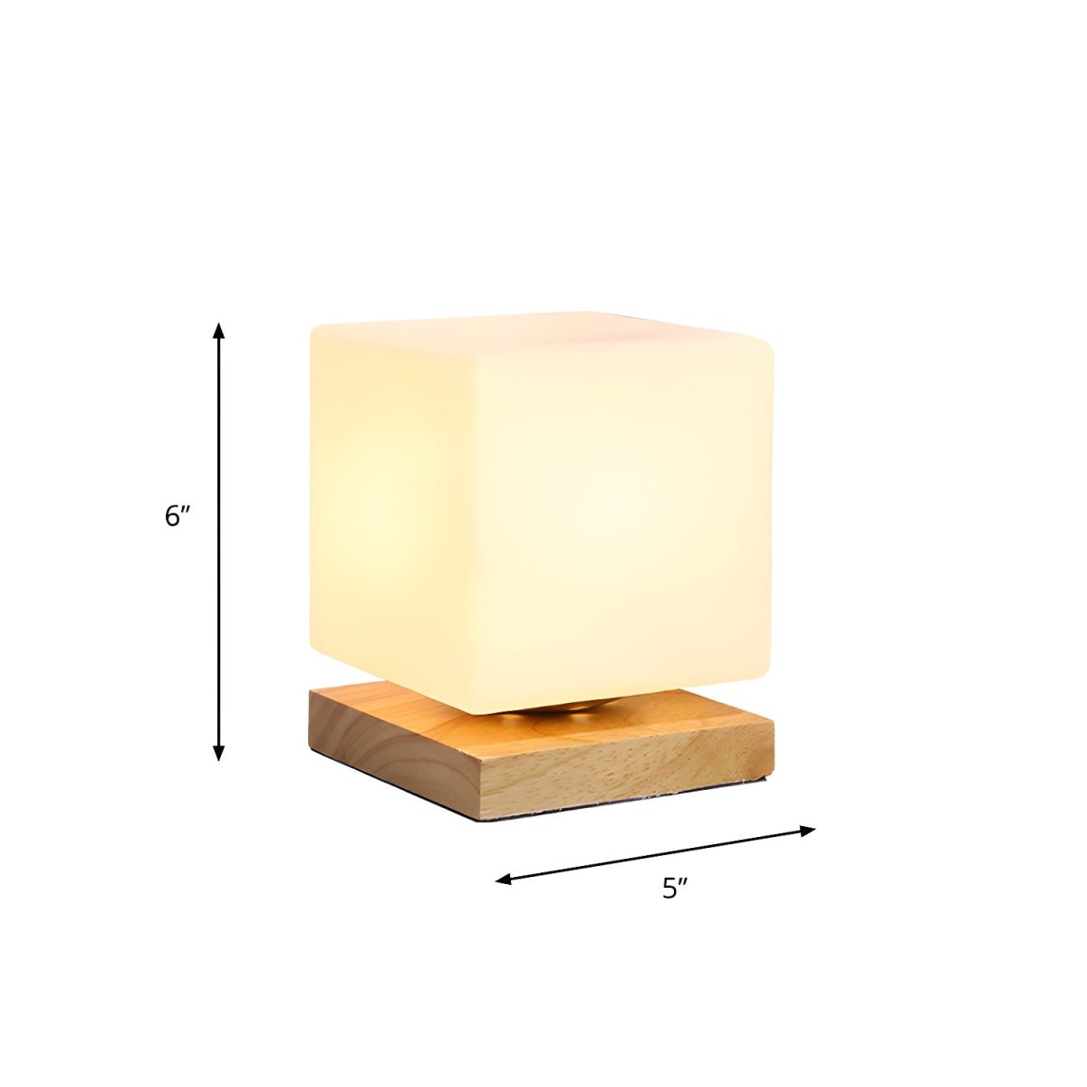 Table Lamp with Glass Square Shade Industrial Design | Selvix