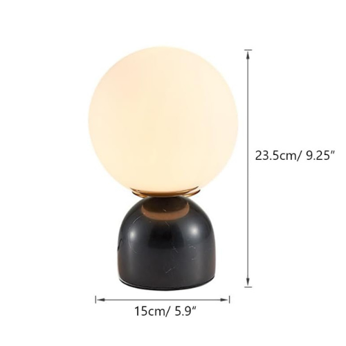 Table Lamp with Globe Glass Marble Base Nordic Style | Silio