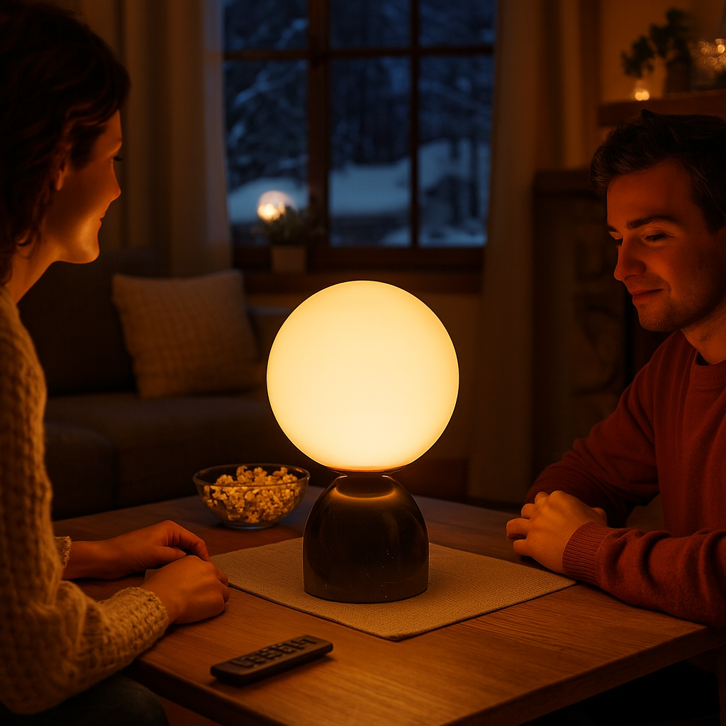 Table Lamp with Globe Glass Marble Base Nordic Style | Silio