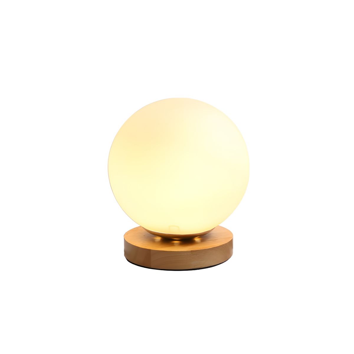 Table Lamp with Globe Glass Modern Wood Accent | Avenor