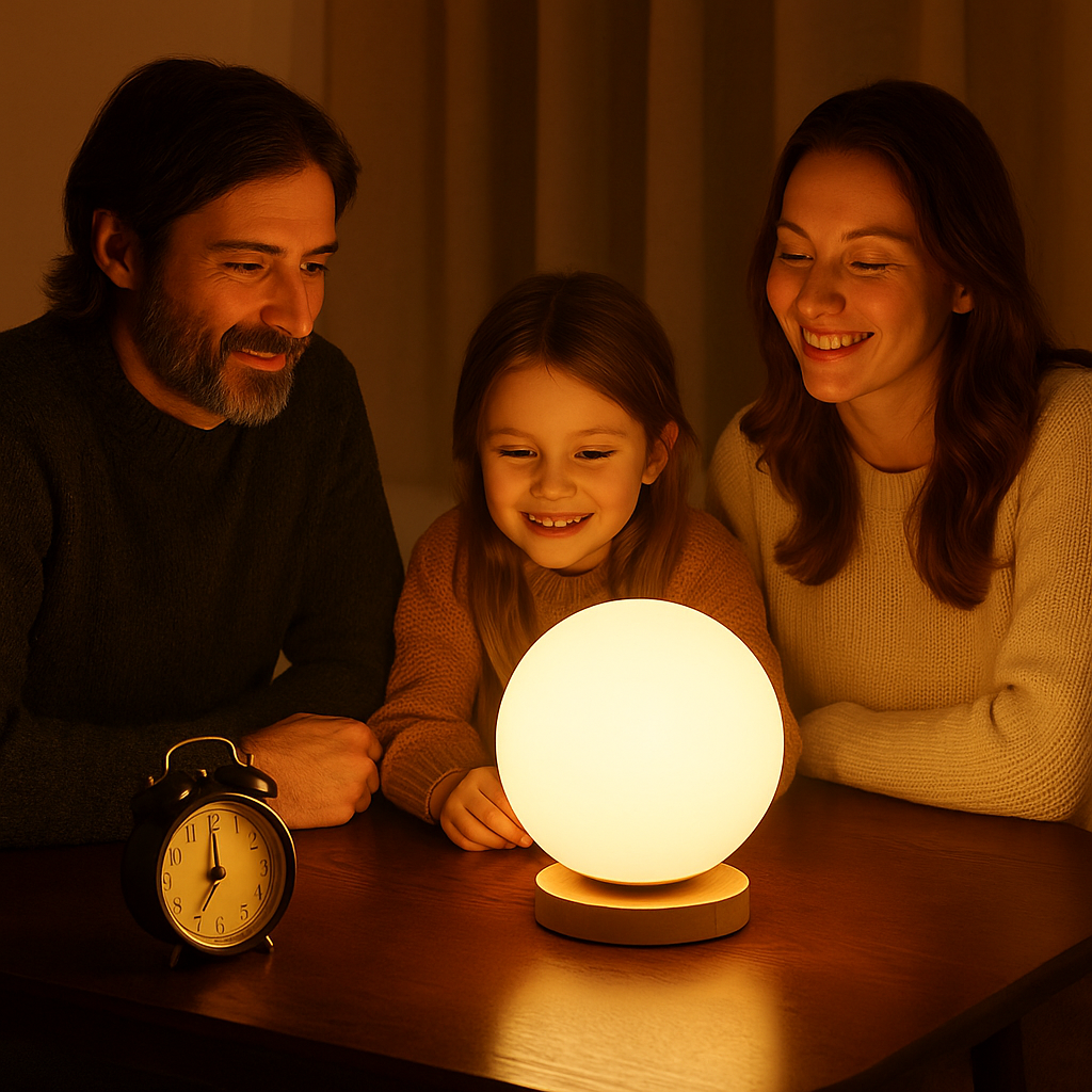 Table Lamp with Globe Glass Modern Wood Accent | Avenor