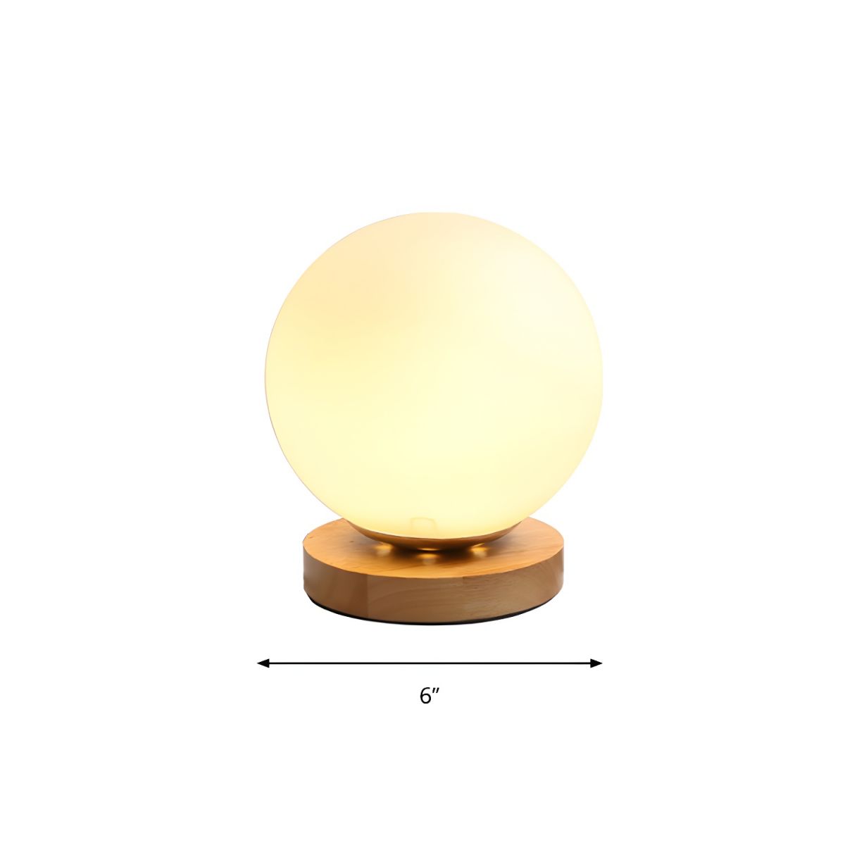 Table Lamp with Globe Glass Modern Wood Accent | Avenor