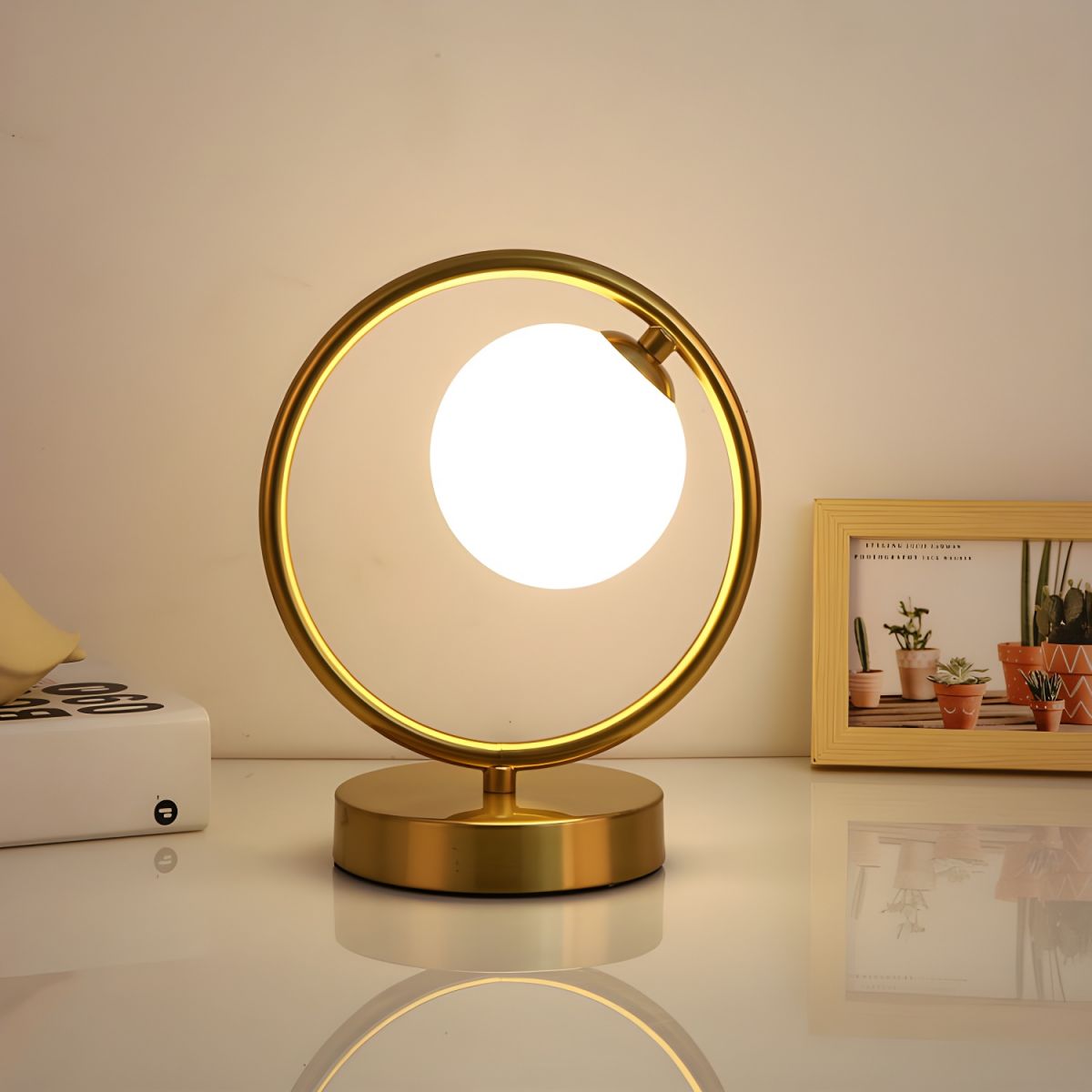 Table Lamp with Globe Shade Nordic Minimalist Look | Ormiva