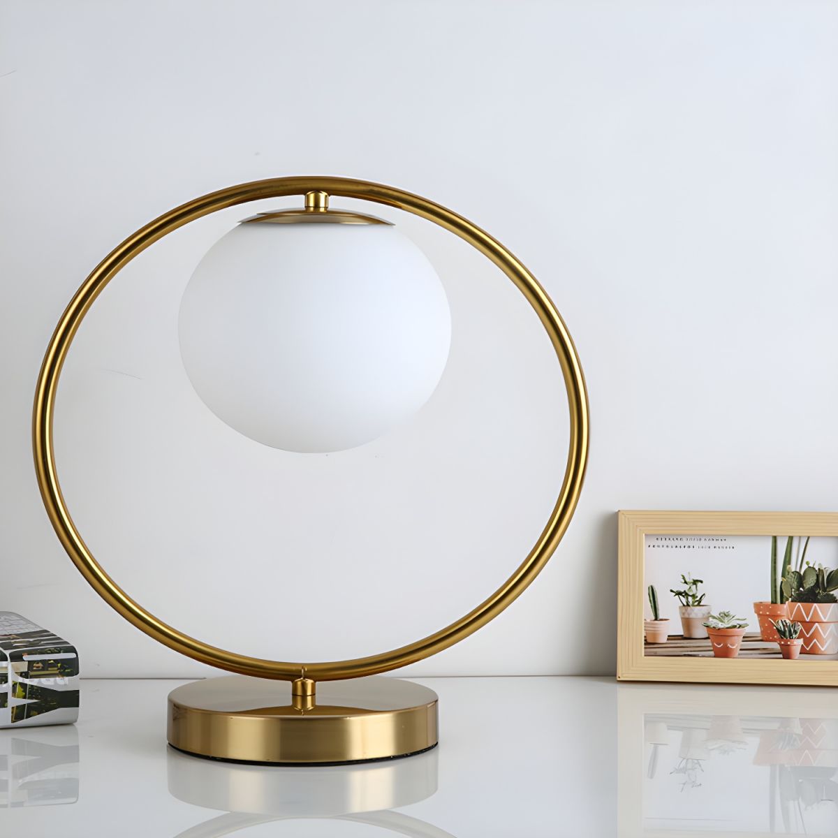 Table Lamp with Globe Shade Nordic Minimalist Look | Ormiva
