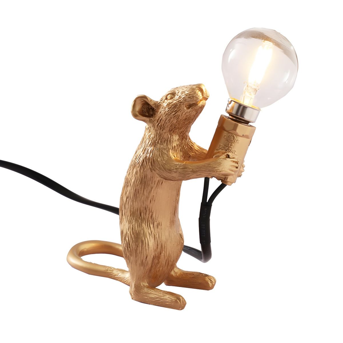 Table Lamp with Gold Resin Mouse Nordic Style | Morilo