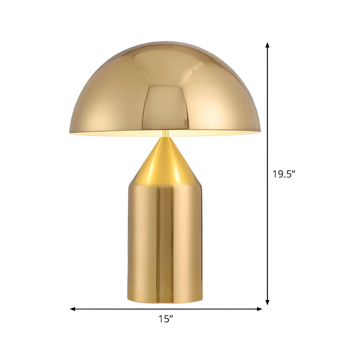 Table Lamp with Half Round Shade Modern Metal Gold | Selvira