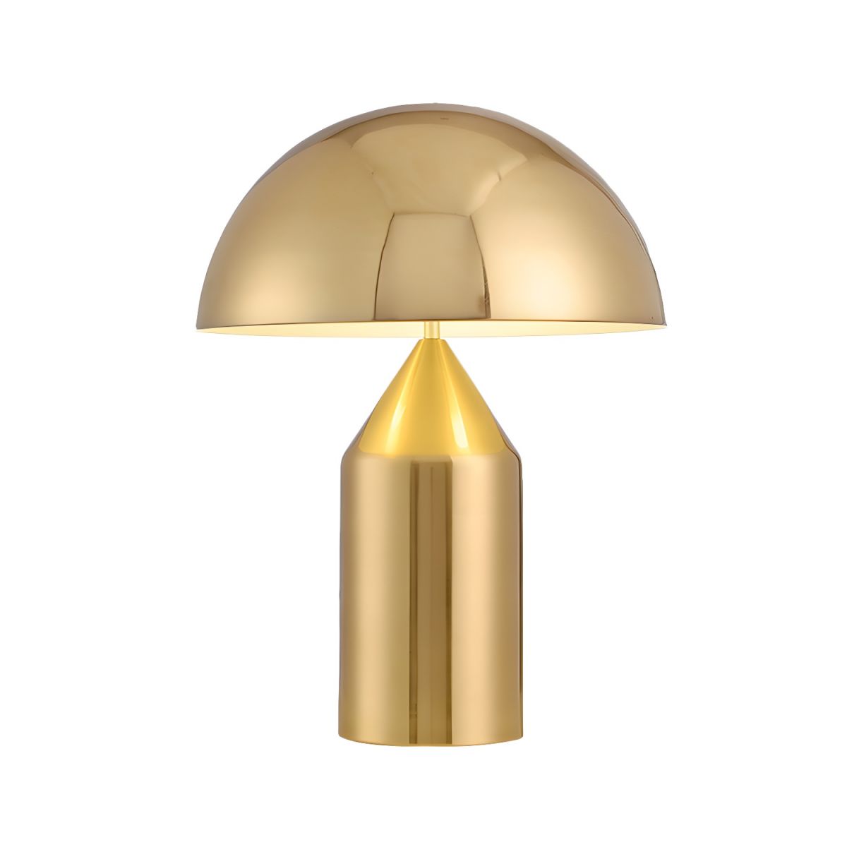 Table Lamp with Half Round Shade Modern Metal Gold | Selvira
