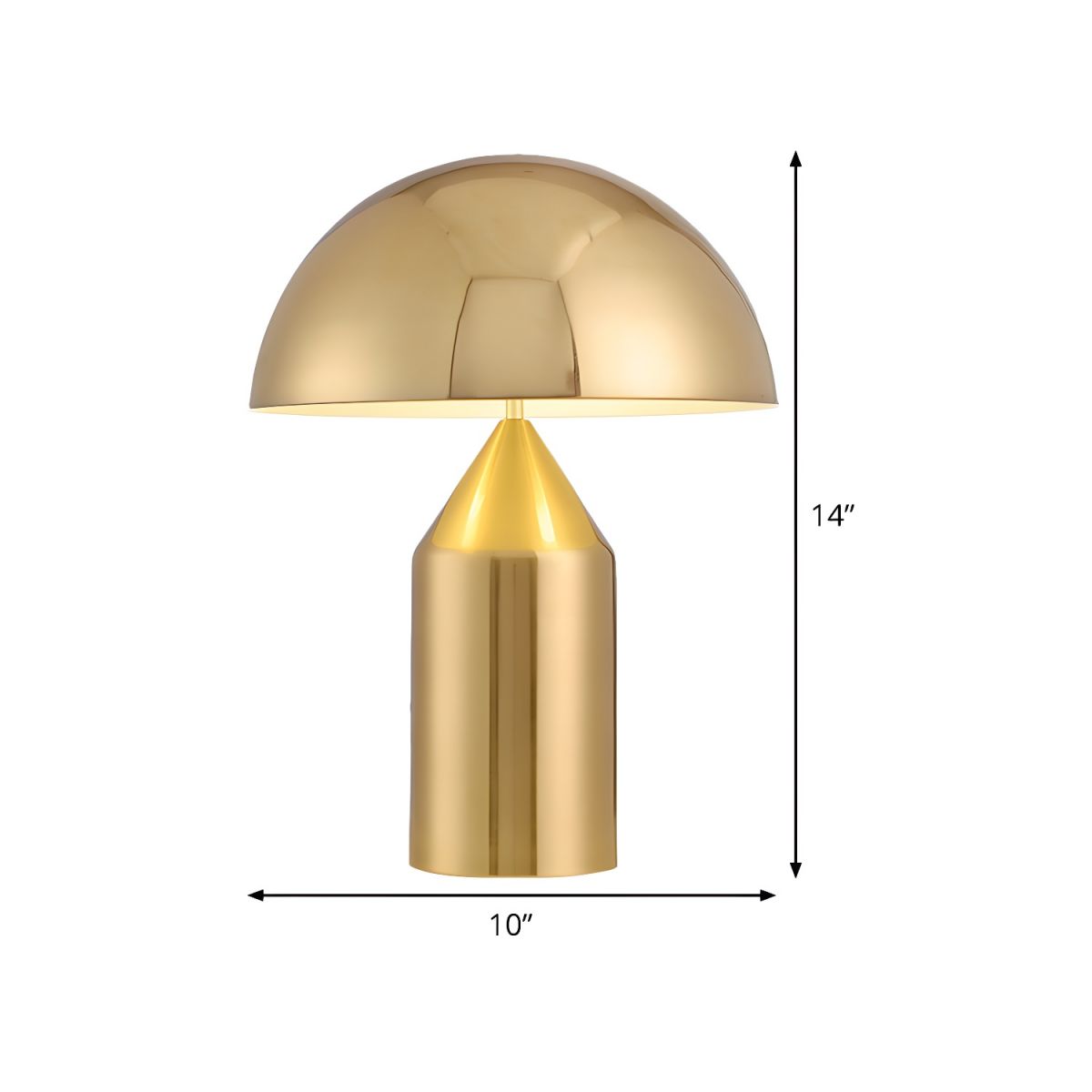 Table Lamp with Half Round Shade Modern Metal Gold | Selvira