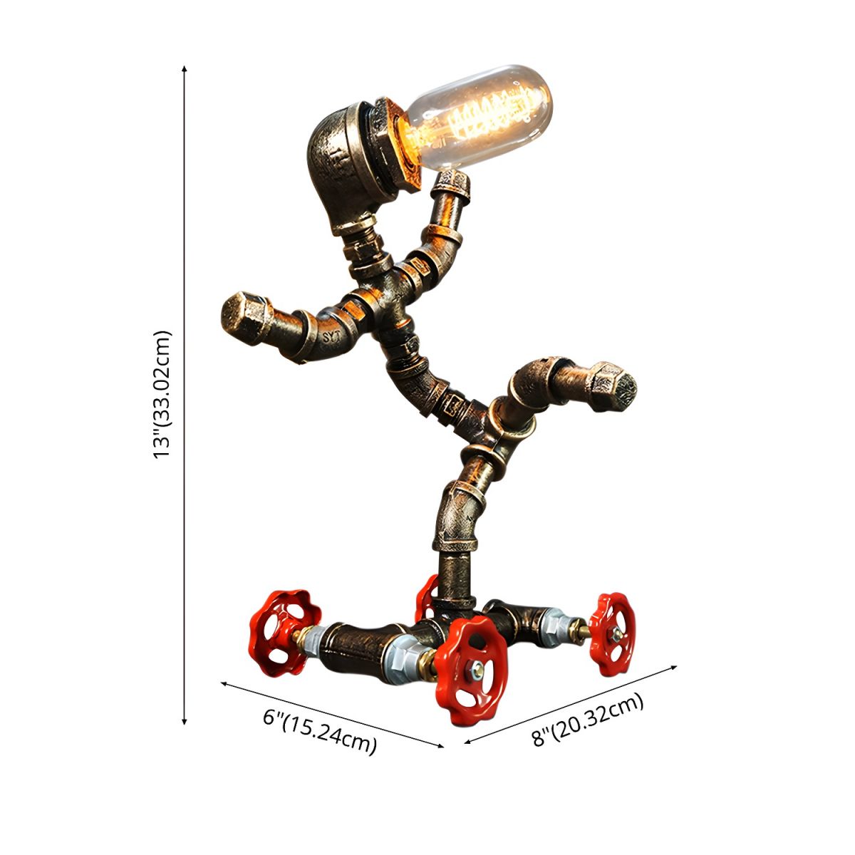 Table Lamp with Metal Body Industrial Steampunk Style | Zycron