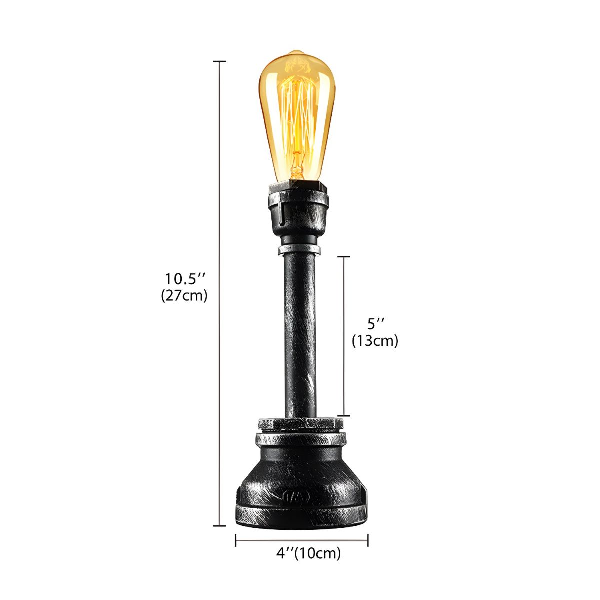 Table Lamp with Metal Pipe Industrial Design | Corvian