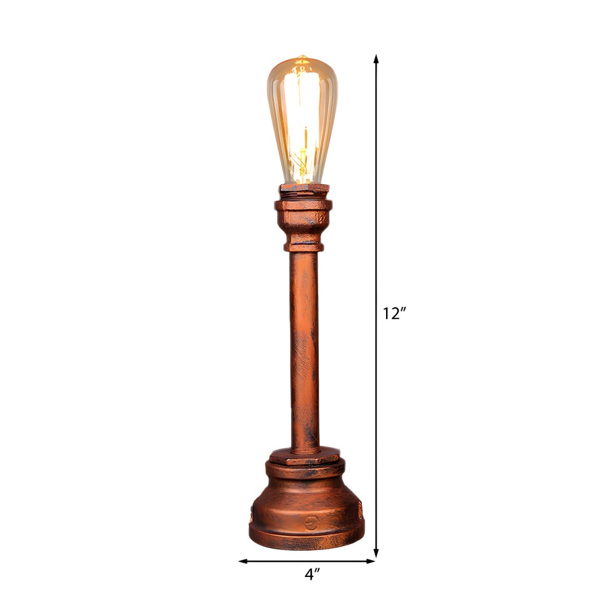 Table Lamp with Metal Pipe Industrial Design | Corvian