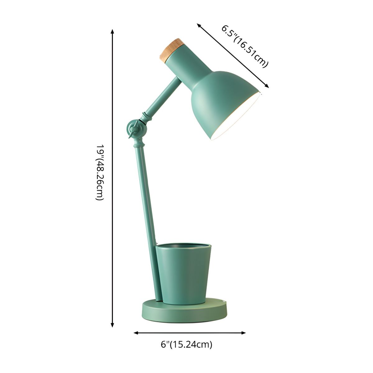 Table Lamp with Metal Shade Nordic Desk Pen Holder | Ferivo