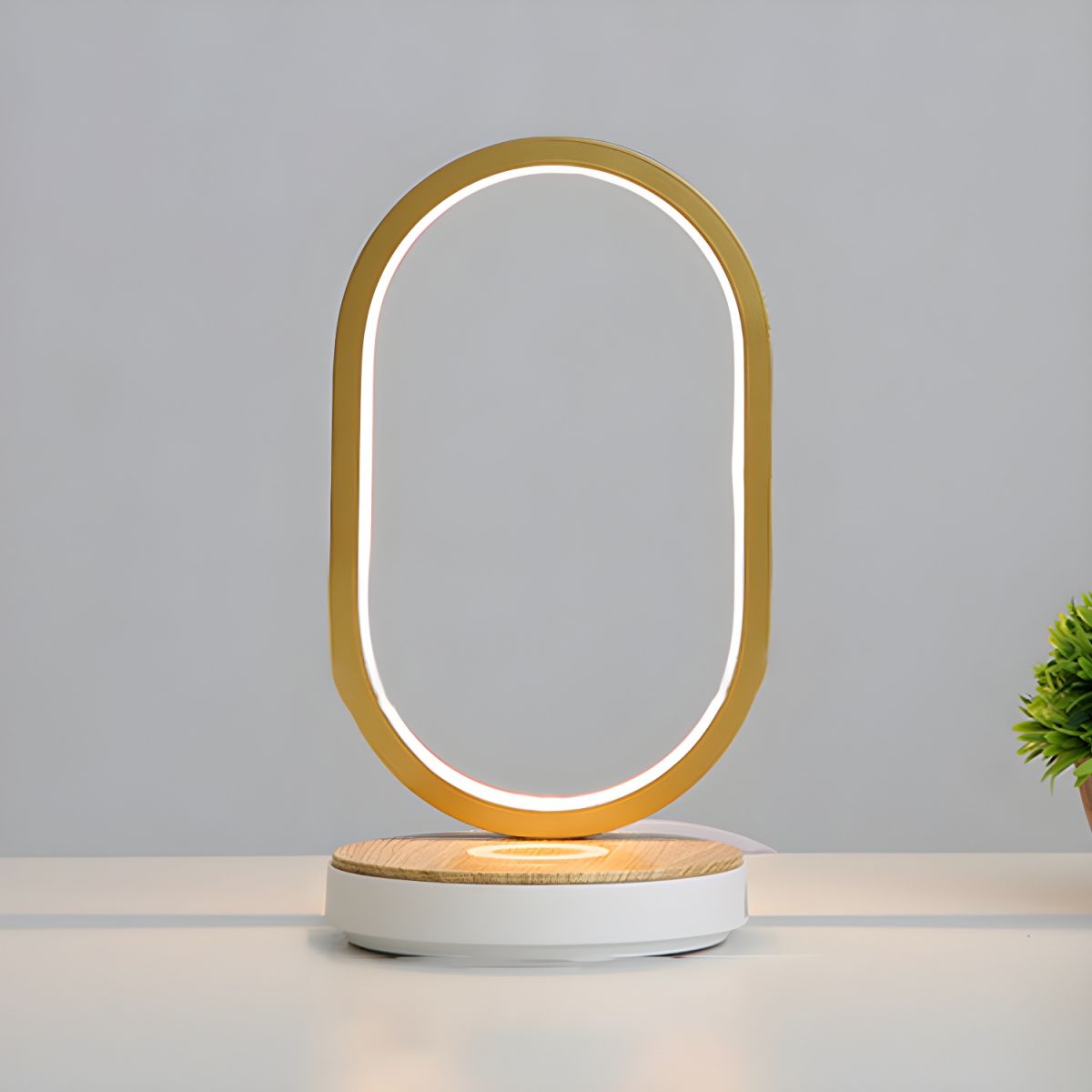Table Lamp with Oval Shape Touch Control Minimalist Look | Elyoro