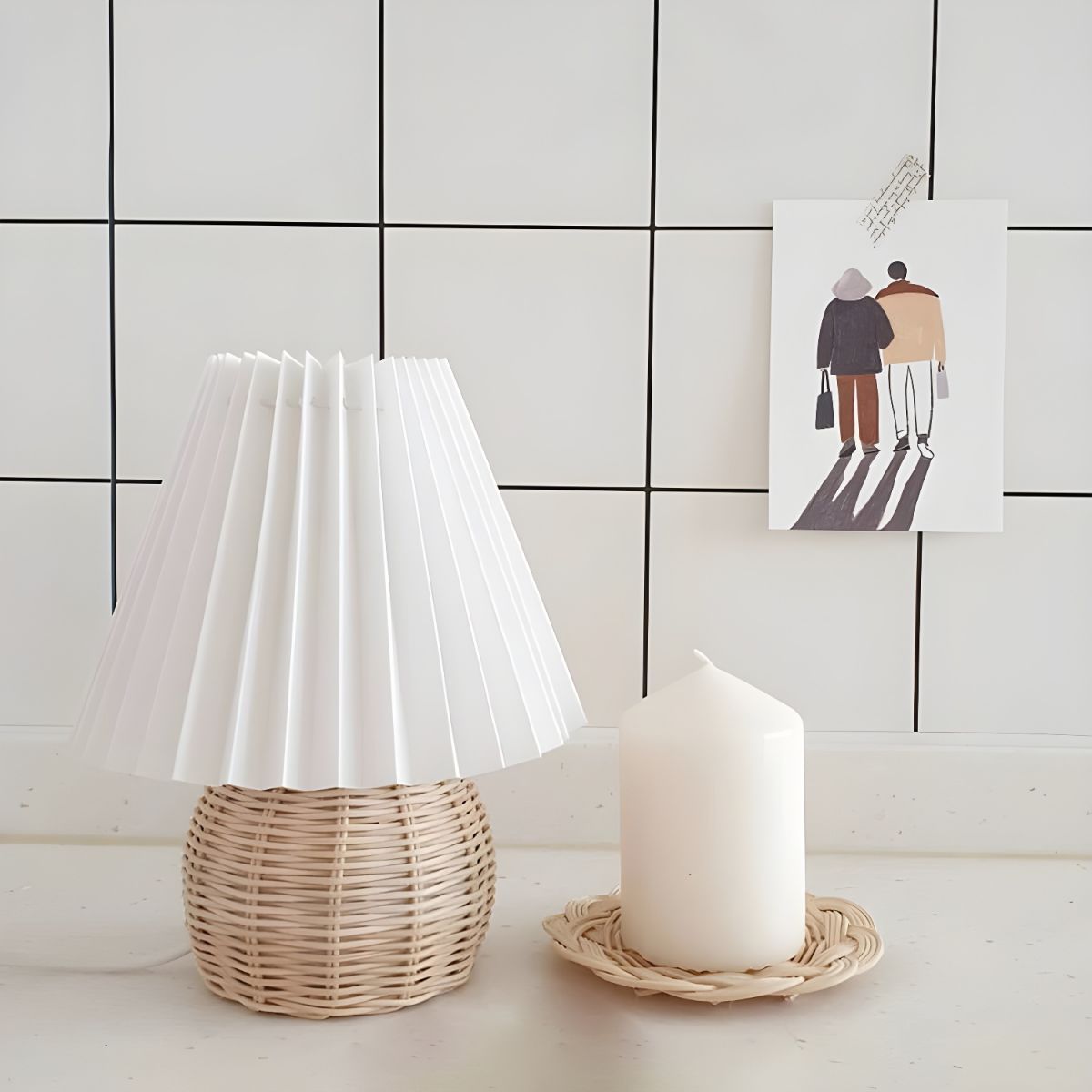Table Lamp with Rattan and Pagoda Shade Oriental | Ranvio