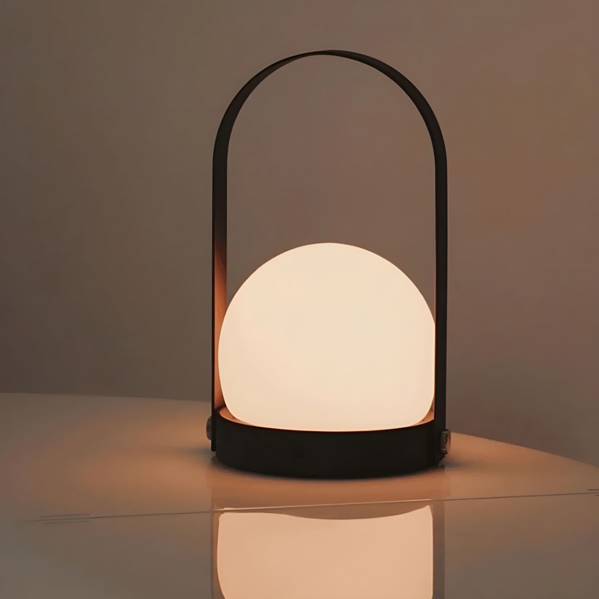 Table Lamp with Rechargeable LED Glass Globe Modern Style | Oryvia