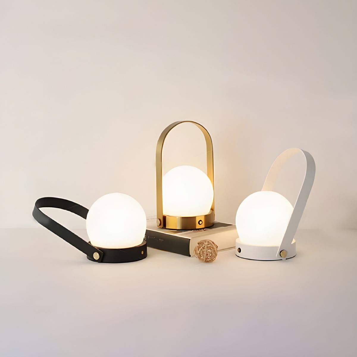 Table Lamp with Rechargeable LED Glass Globe Modern Style | Oryvia