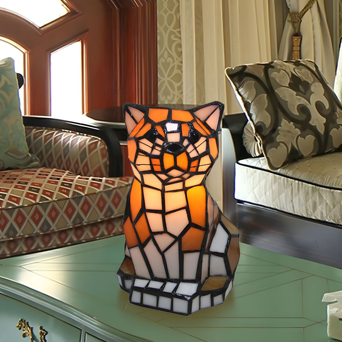 Table Lamp with Stained Glass Tiffany Style | Ambrel