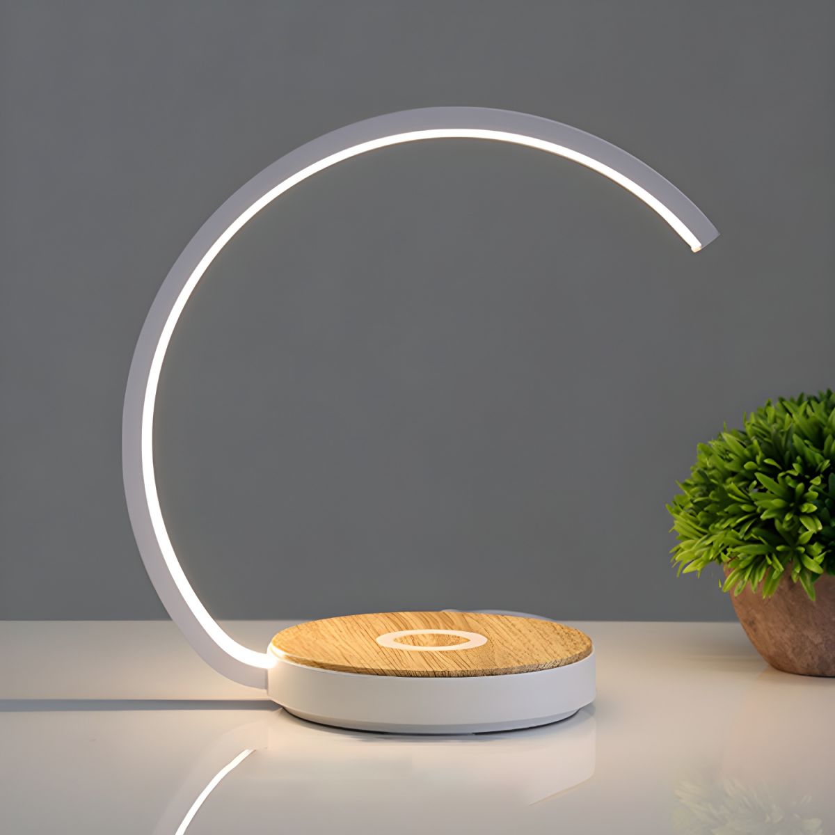 Table Lamp with Touch Dimming Modern Curved Design | Cevano