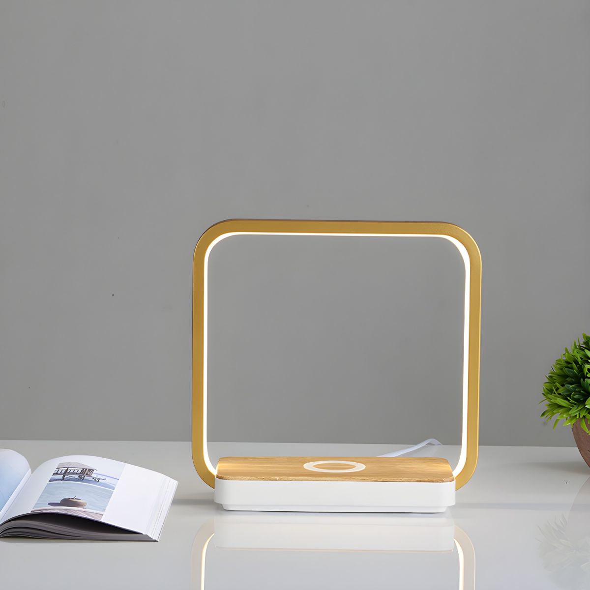 Table Lamp with Touch Dimming Square Flat Base | Orivon
