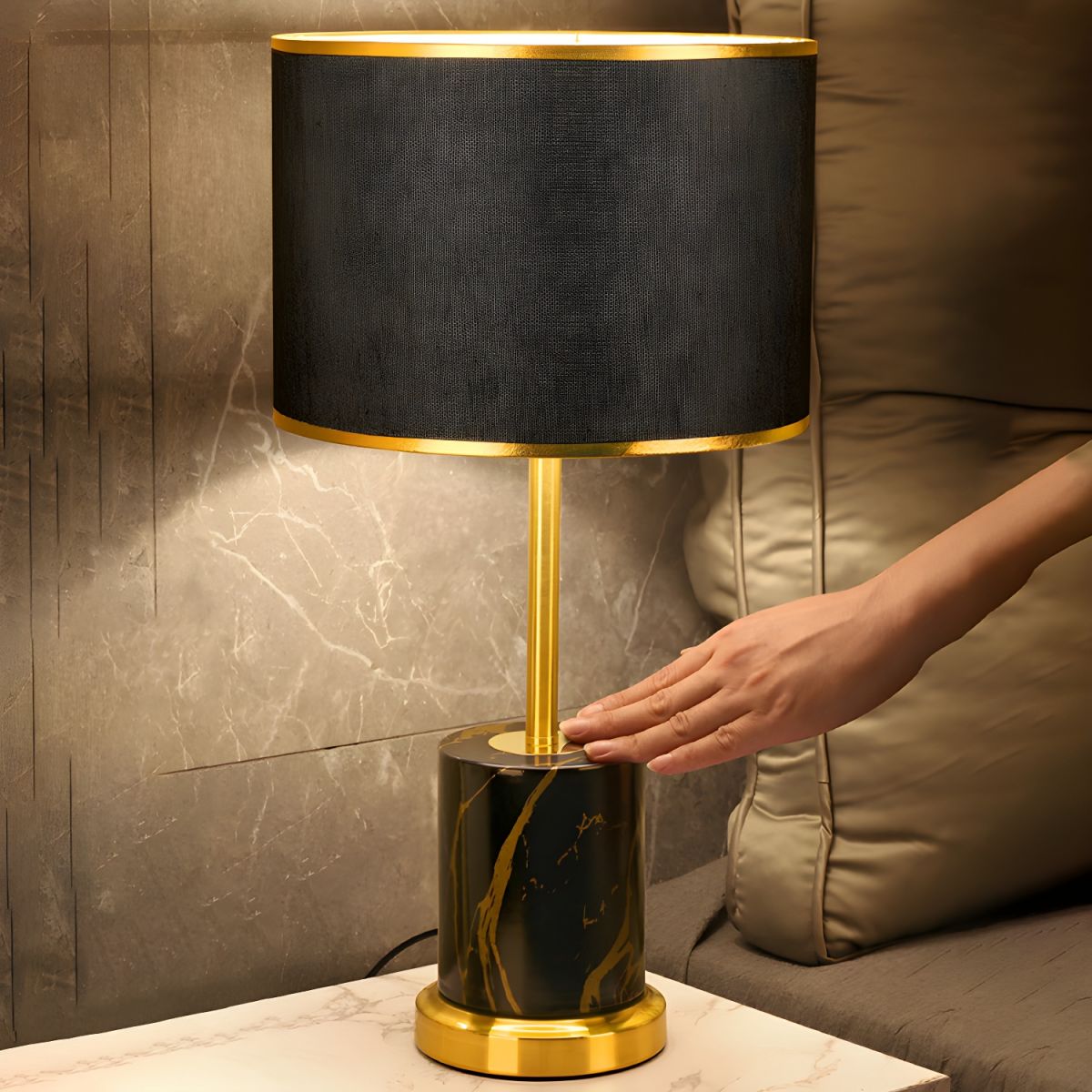 Table Lamp with Touch Sensor Modern Metal Design | Tavion