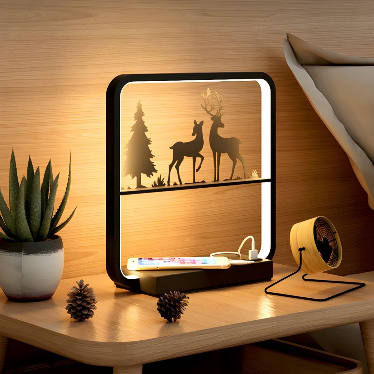 Table Lamp with Wireless Charger Modern LED | Lumora