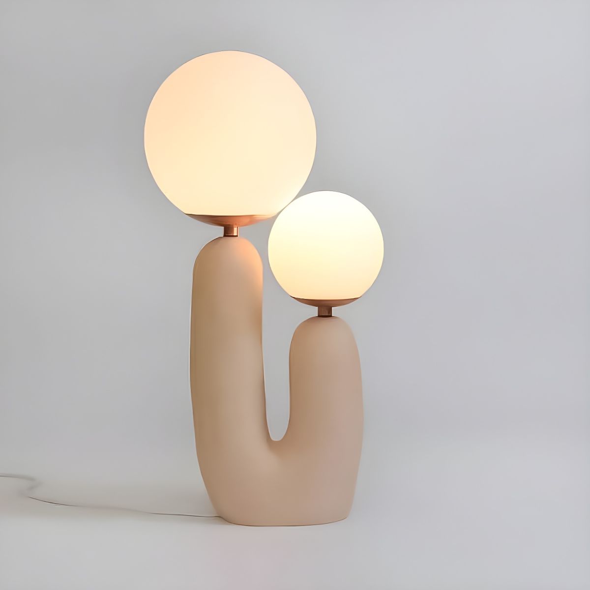 Table Lamp with pink resin base glass shade Nordic | Ravion