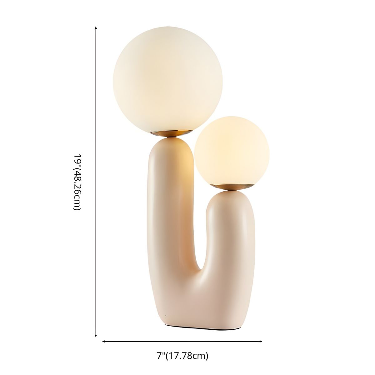 Table Lamp with pink resin base glass shade Nordic | Ravion