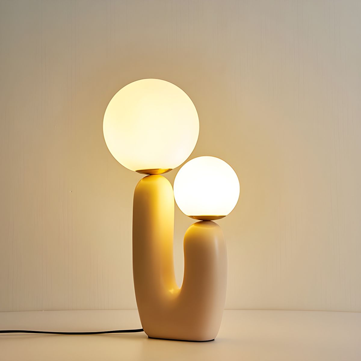 Table Lamp with pink resin base glass shade Nordic | Ravion