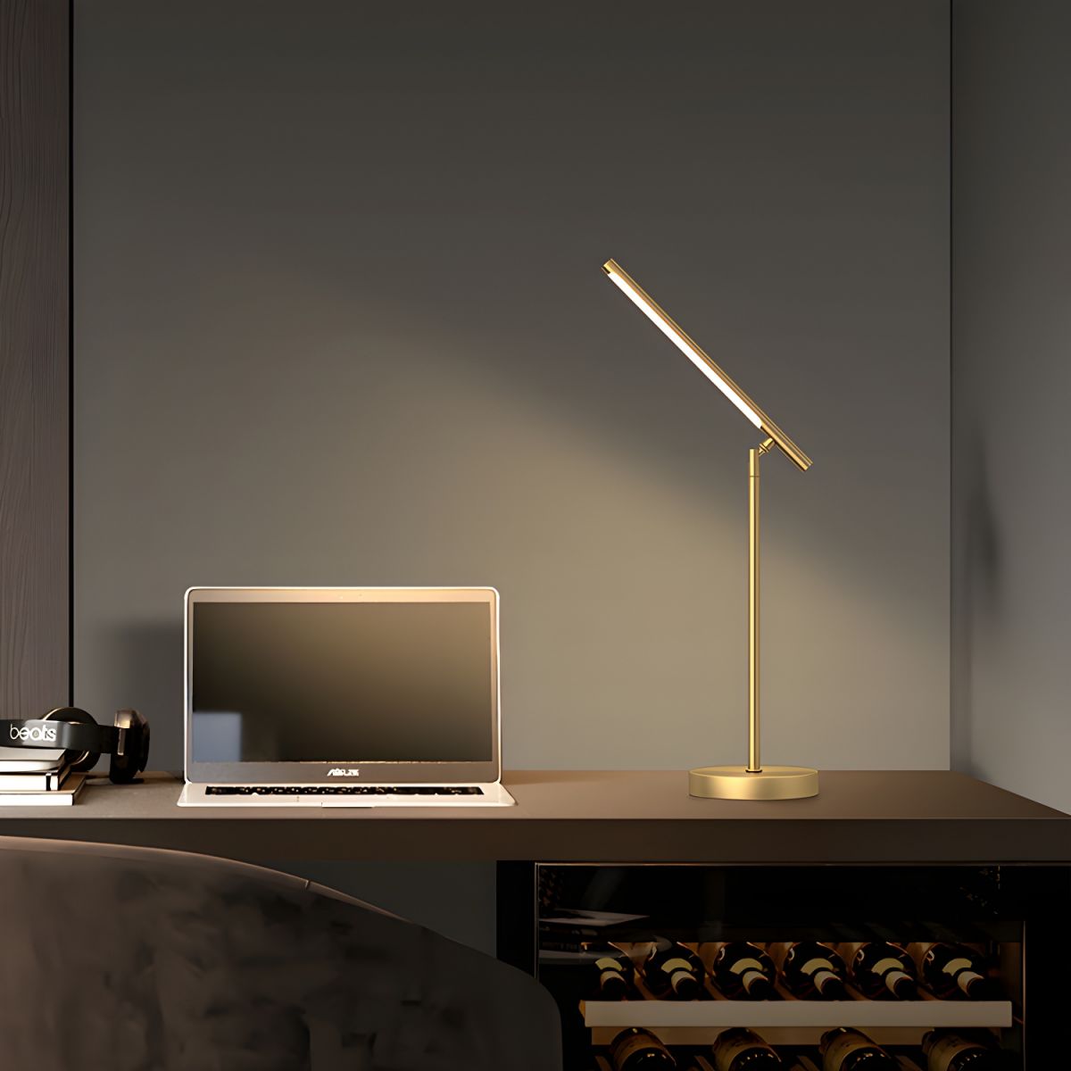 Table lamp with linear acrylic shade modern LED | Corvel