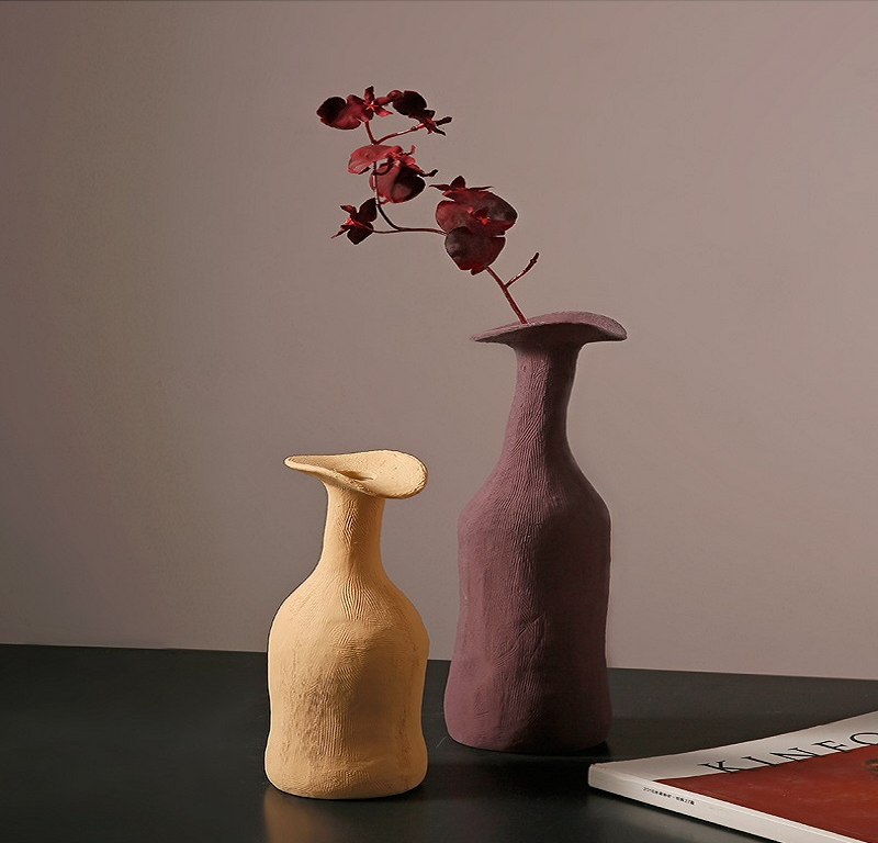 Vase Ceramic Japandi Bottle Handcrafted Design | Morandi