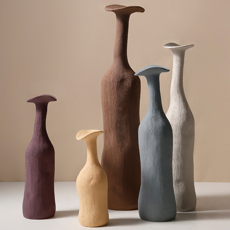 Vase Ceramic Japandi Bottle Handcrafted Design | Morandi