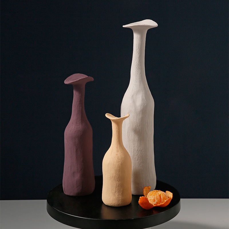Vase Ceramic Japandi Bottle Handcrafted Design | Morandi