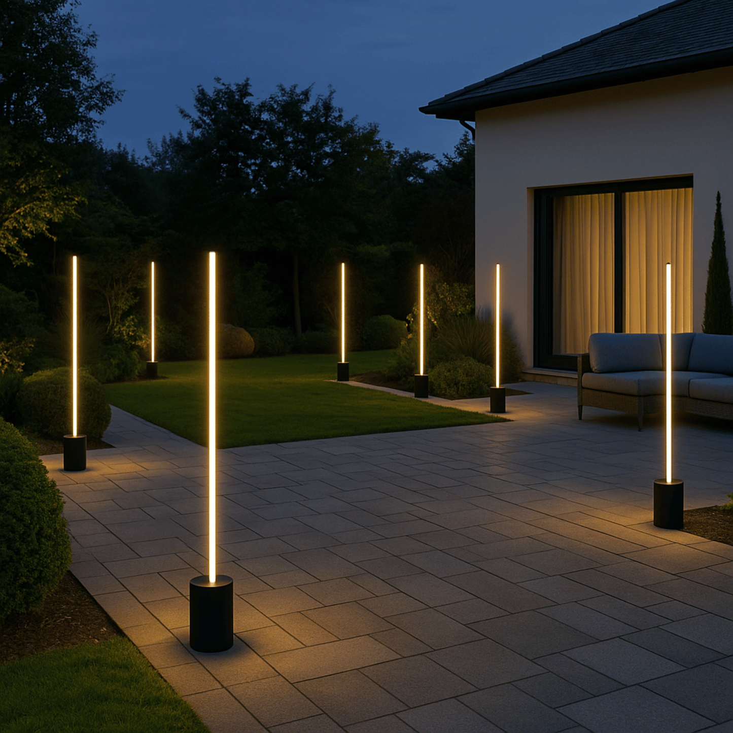 Vertical LED Lawn Light Stainless Steel Outdoor | Pathora
