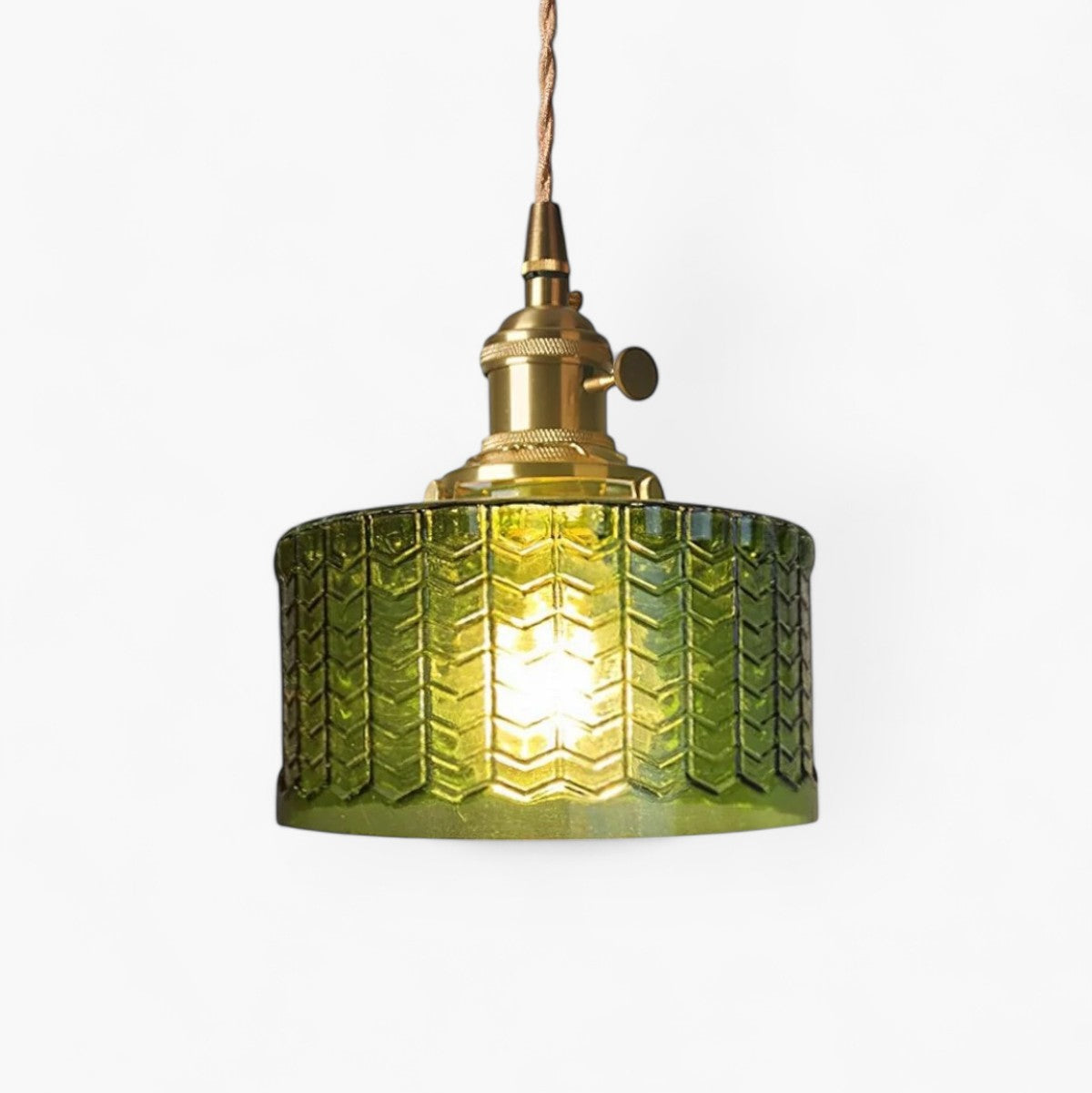 Vintage Glass Ceiling Pendant Light in Brass Finish | Ethereva