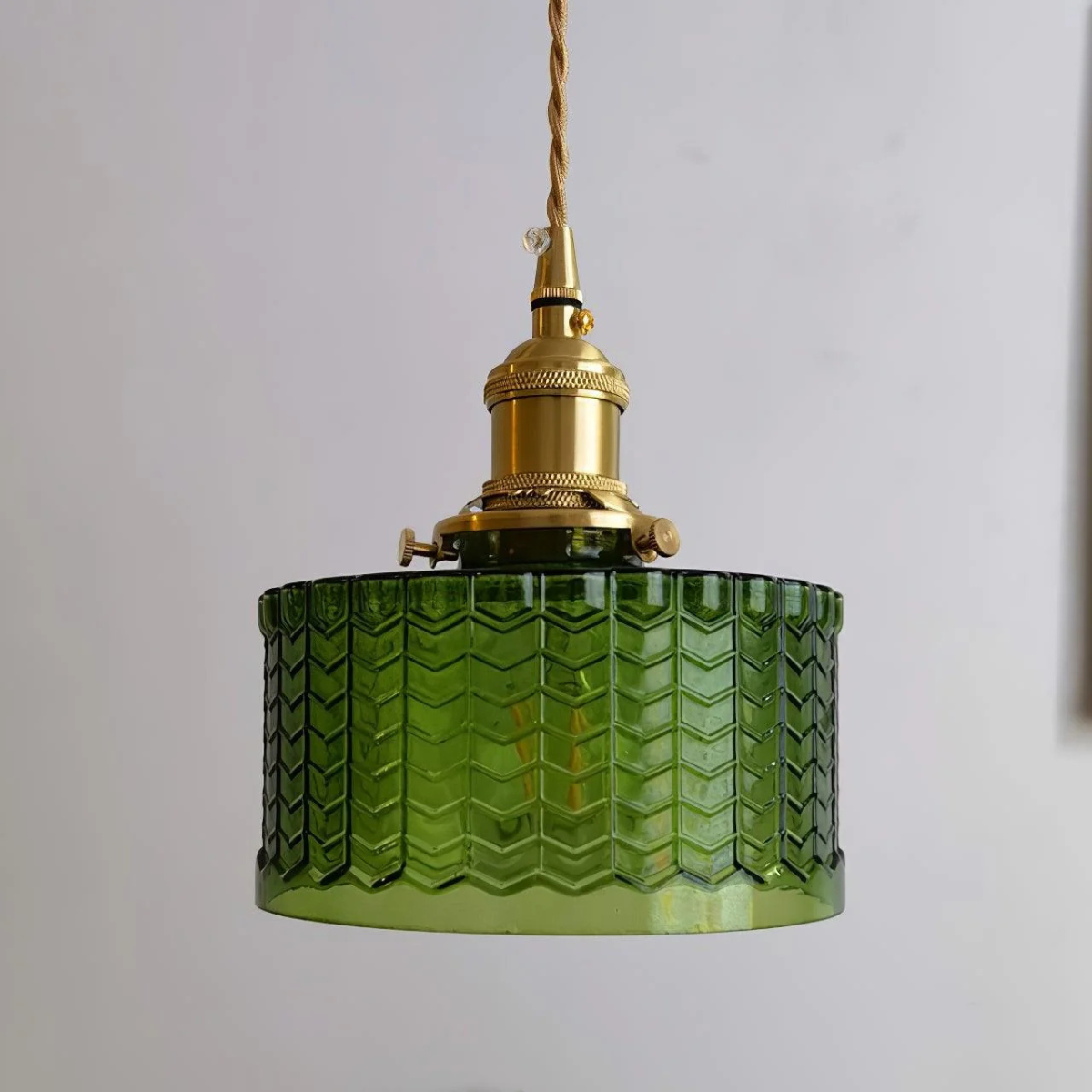 Vintage Glass Ceiling Pendant Light in Brass Finish | Ethereva