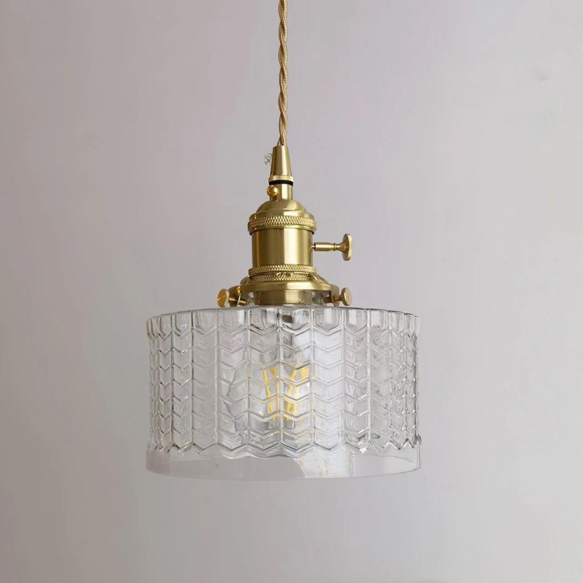Vintage Glass Ceiling Pendant Light in Brass Finish | Ethereva