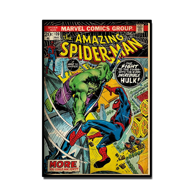 Wall Art Spider Man Retro Comic Canvas Print | Marvoro