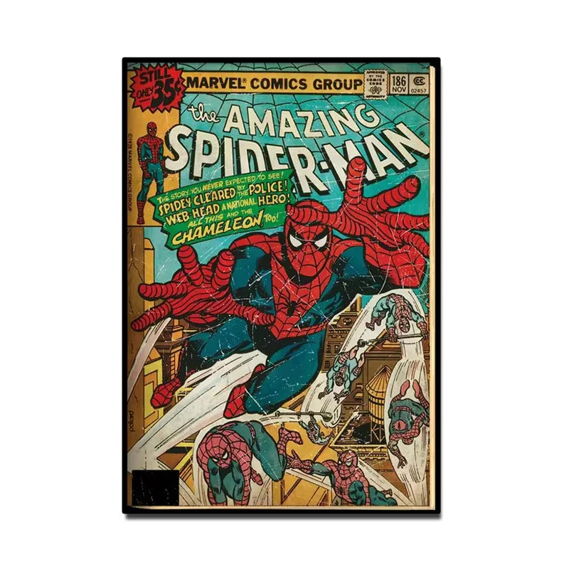 Wall Art Spider Man Retro Comic Canvas Print | Marvoro